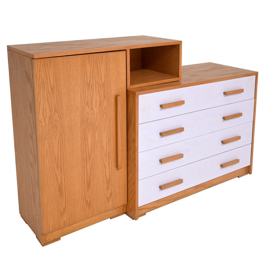 Rubic Chest of Drawers with Cabinet – Dual-Tone Storage Solution