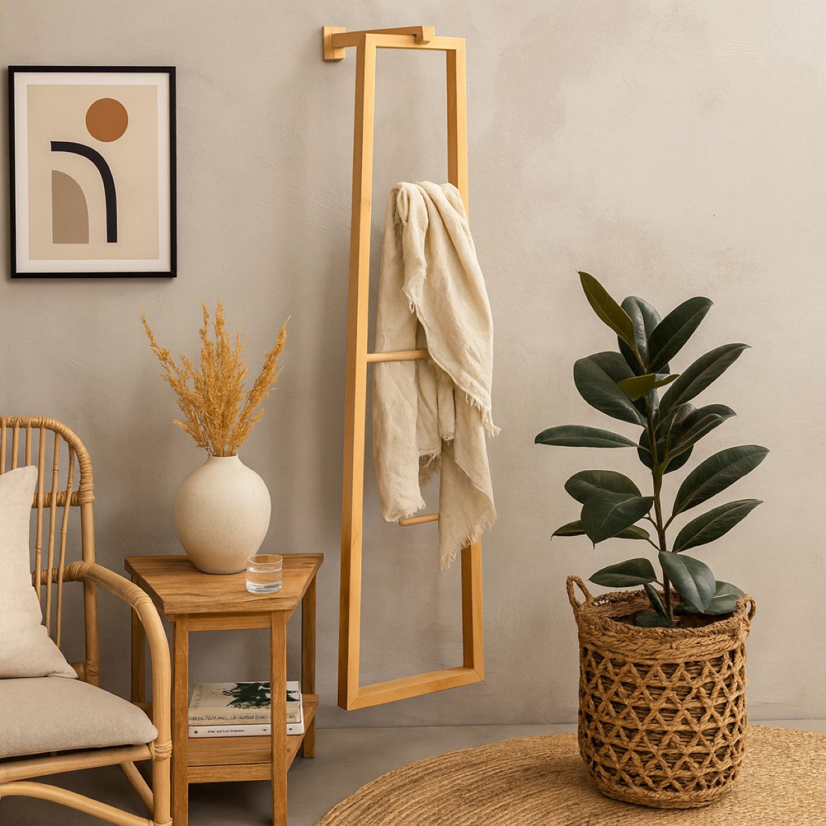 Rung Rack – Modern Wooden Clothes & Towel Hanger for Home - Habitt