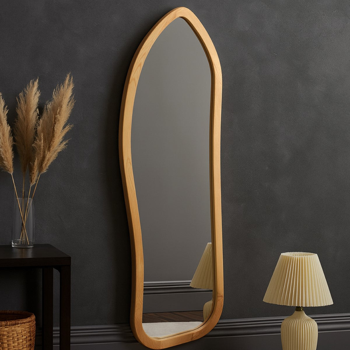 Oafleaf Wall Mirror – Modern Wooden Frame Decorative Mirror
