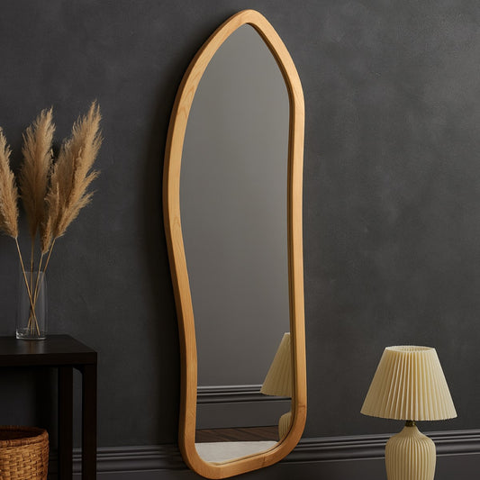 Oafleaf Wall Mirror – Modern Wooden Frame Decorative Mirror