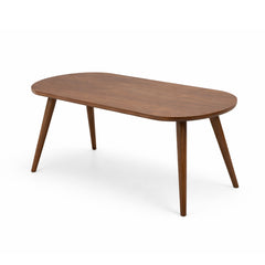 Nysa Solid Wood Dining Table – Modern 4 Seater Oval Dining Table for Home & Kitchen - Habitt