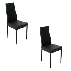 BOGO Buy 1 Get 1 Offer Ease Stripe Dining Chair (Black)