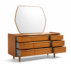 Nora Wooden Dresser | Modern Bedroom Storage Dresser with Mirror - Habitt