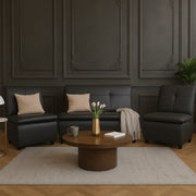 Lazo Executive Sofa Set – Premium Leatherette Office Sofa in Black (Single Seater, 2-Seater, or 4-Seater Bundle) - Habitt