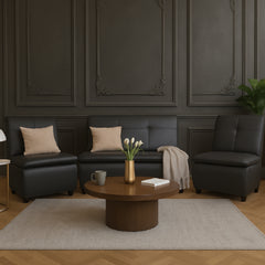 Lazo Executive Sofa Set – Premium Leatherette Office Sofa in Black (Single Seater, 2-Seater, or 4-Seater Bundle)