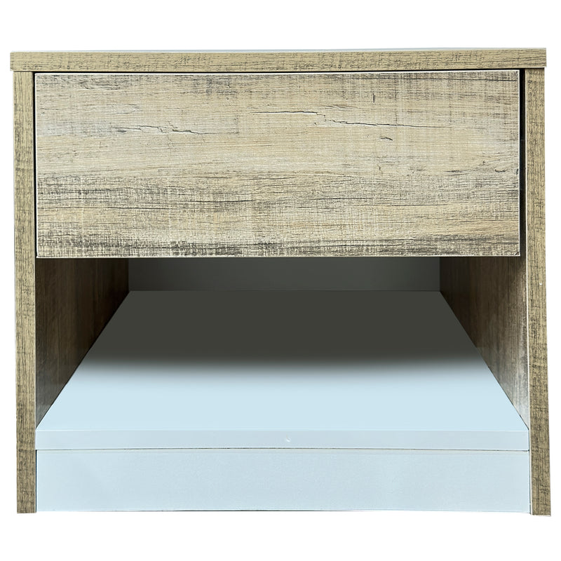 Mike Side Table – Minimalist Wooden Finish with Storage Shelf - Habitt