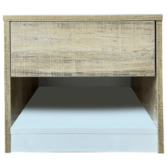 Mike Side Table – Minimalist Wooden Finish with Storage Shelf