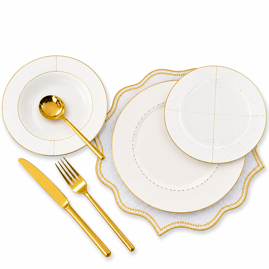 18 PCS Modern Plate Set – Elegant Dinnerware Collection for Home Dining