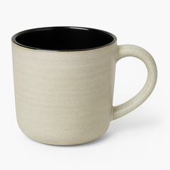 Beige &amp; Black Ceramic Mug – Rustic Stoneware Coffee &amp; Tea Cup