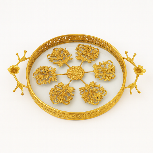 Mirror Finish Tray Set – 2 Pcs Decorative Serving Trays