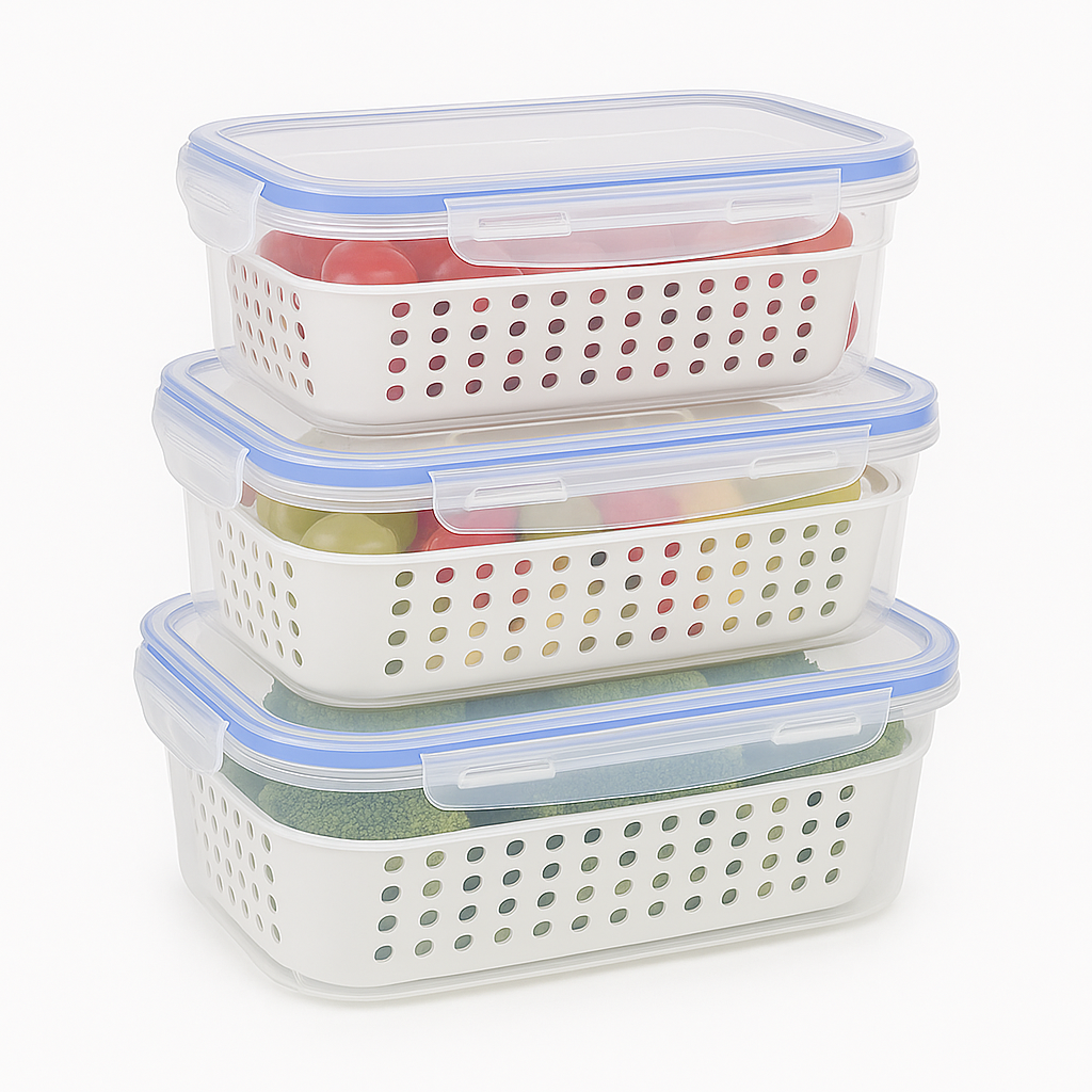 Airtight Fridge Storage Box Set – Pack of 3