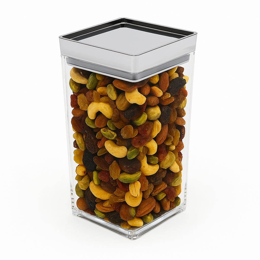 1Pc Acrylic Storage Jar with Silver Lid – 26-17