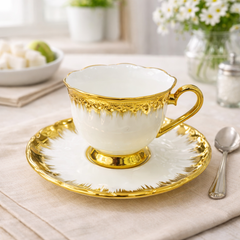 Luxury Gold Rim Tea Set Saucer Set - Habitt