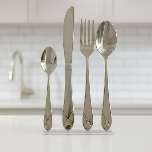 112-Piece ALPEN Cutlery Set – Stainless Steel with Diamond-Pattern Handle Design