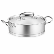 Proline Low Casserole 20x9 cm / 24x10 cm – Stainless Steel Cooking Pot with Lid - Habitt