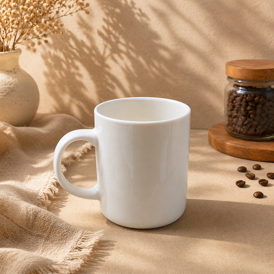 Classic White Coffee Mug – Minimalist Ceramic Tea & Coffee Cup - Habitt