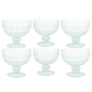 Clear Pressed-Glass Ice Cream Cups – 6-Piece Footed Dessert Set, 210 ml Capacity - Habitt