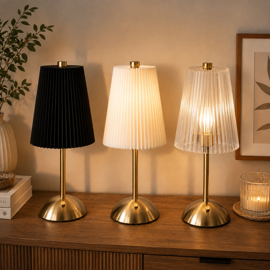 Umbrella Table Lamp – Black,  White & Transparent