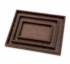 3-Piece Rectangular Bamboo Tray Set