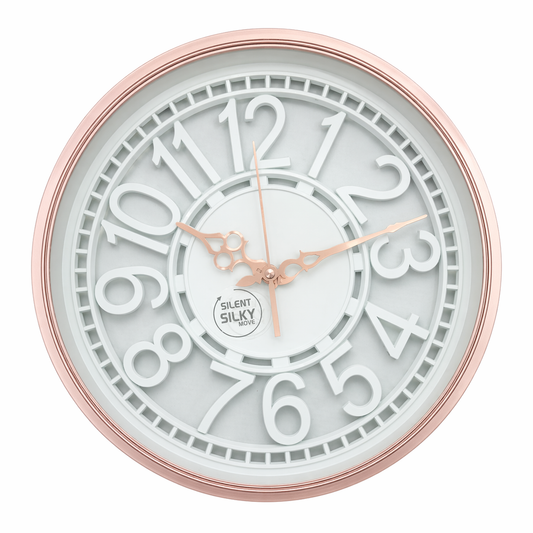 Heritage Cambridge Wall Clock 15 x 15 Inch – Vintage Copper Finish with Raised Numerals (Plastic) - Habitt