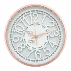 Heritage Cambridge Wall Clock 15 x 15 Inch – Vintage Copper Finish with Raised Numerals (Plastic) - Habitt
