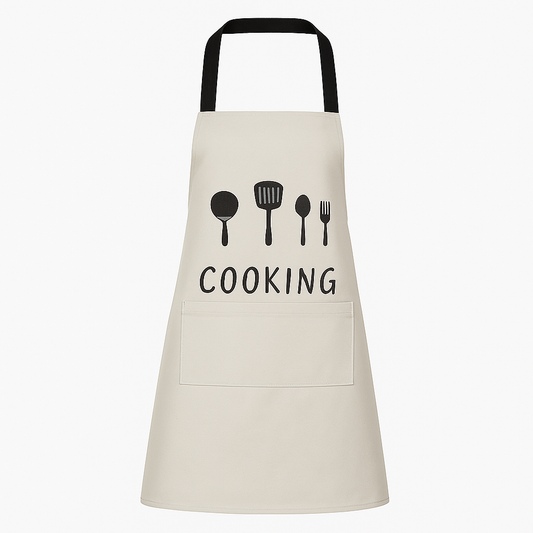 1Pc Cooking Apron with Front Pocket (Assorted) – Waterproof Kitchen Apron for Men & Women | Adjustable Chef Apron for Home Cooking & BBQ
