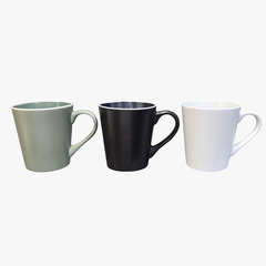 420ML Tall Ceramic Mug – Grey, White & Black Variants