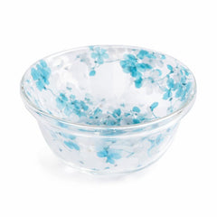 Double Wall Glass Bowl 450ml with Floral Design