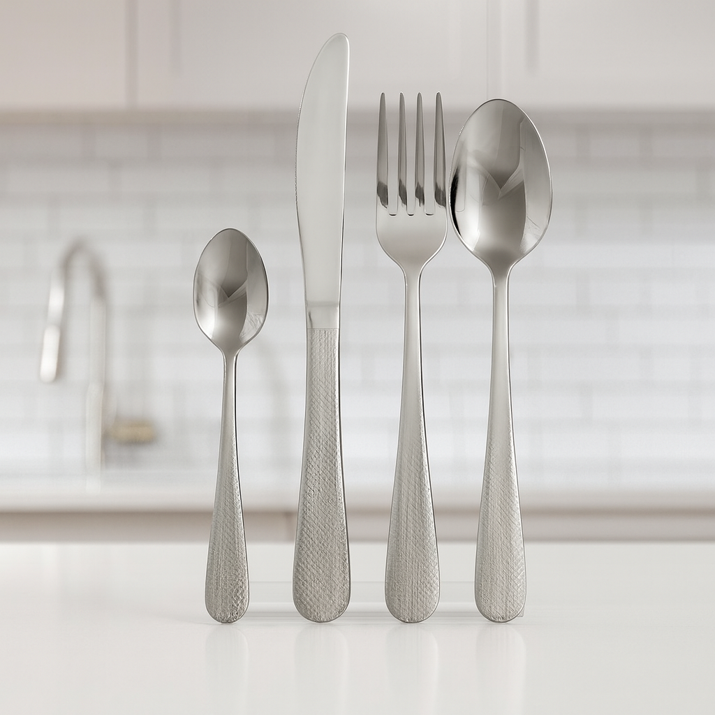 112-Piece ALPEN Cutlery Set – Premium Stainless Steel (Elegant Textured Handle Design)