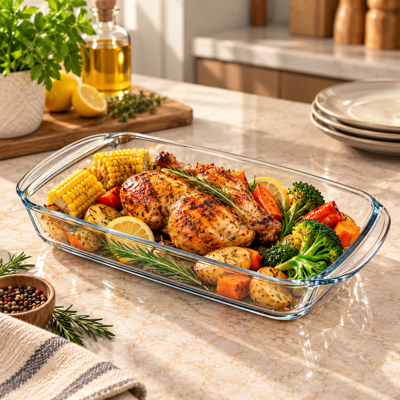 Rectangular Glass Dish 2.6L – Large Clear Baking & Serving Dish