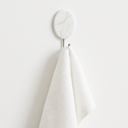 9-Piece Marble Round Wall Hooks – Self-Adhesive Decorative Hanging Hooks