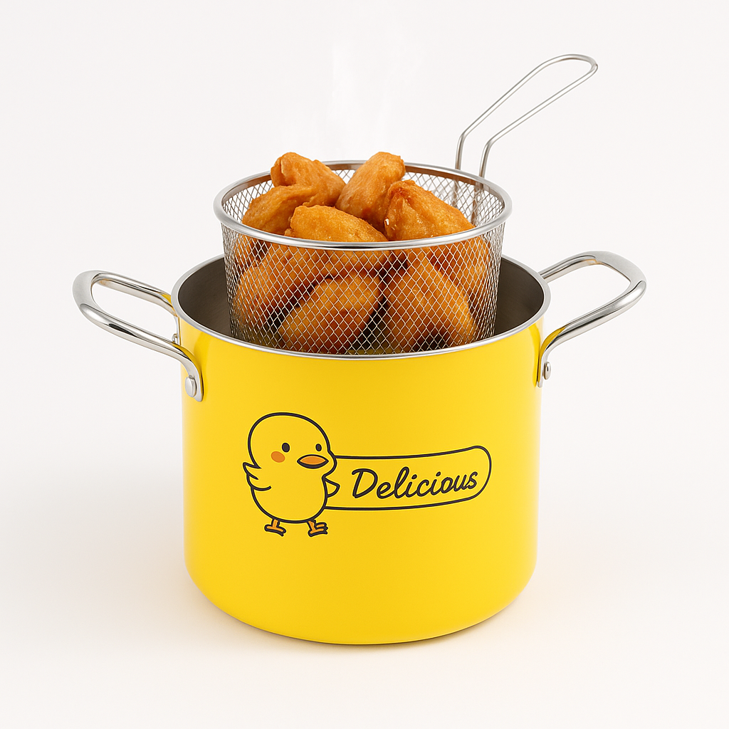 Mini Deep Fryer Pot with Oil Filter & Basket