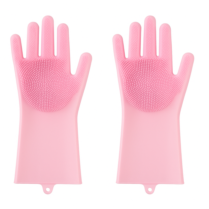 Silicone Washing Gloves – Multi-Purpose Cleaning Gloves with Scrubbing Bristles - Habitt