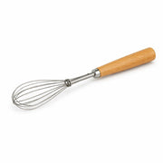 Stainless Steel Wooden Handle Mini Egg Beater – Manual Hand Whisk - Habitt