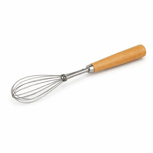 Stainless Steel Wooden Handle Mini Egg Beater – Manual Hand Whisk