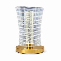Modern Clear Acrylic LED Table Lamp – Gold Base Decorative Ambient Night Light - Habitt