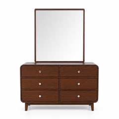 Aurra Wooden Dresser | Modern Bedroom Storage Dresser with Mirror - Habitt