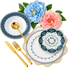 18 PCS Designer Plate Set – Elegant Dinnerware Collection for Table Setting