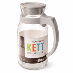 Glass Jug with Handle & Lid – Small, Medium & Large (800 ml, 1100 ml, 1400 ml)