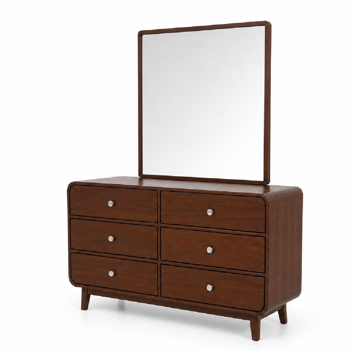 Aurra Wooden Dresser | Modern Bedroom Storage Dresser with Mirror - Habitt