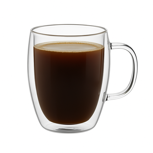 Double Wall Glass Mug – Tall Design (250ml, 350ml, 450ml)