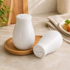 Salt & Pepper Shaker Set – White Tabletop Seasoning Set