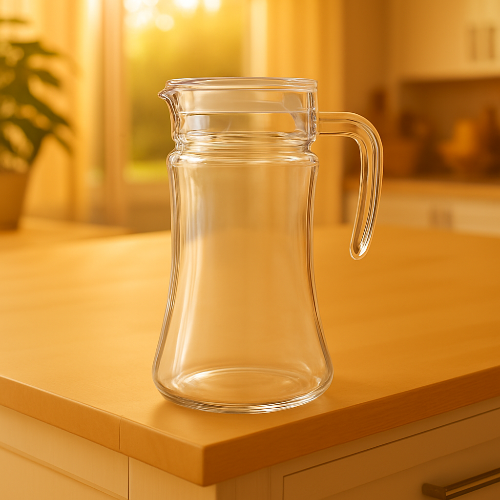 Curved Clear Glass Jug – 1 Piece (1380 mL)