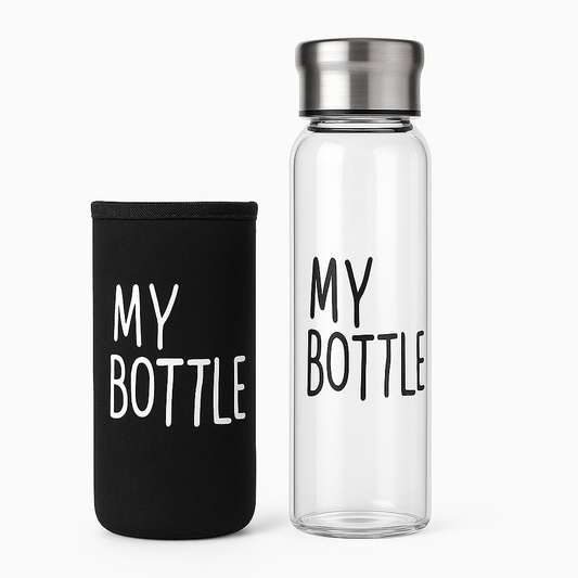 1Pc Glass Bottle with Pouch  – 550 ml