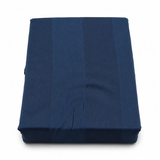 Blue Stripe Double Bedding Set of 6 Satin