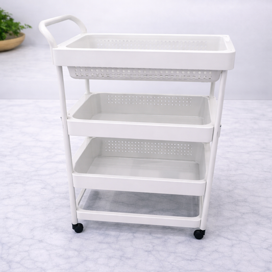 Storage Trolley – 3 Layer Rolling Organizer Cart - Habitt