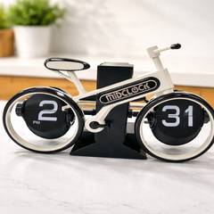 Metal Bicycle Flip Clock – Vintage Table Clock with Retro Bike Design