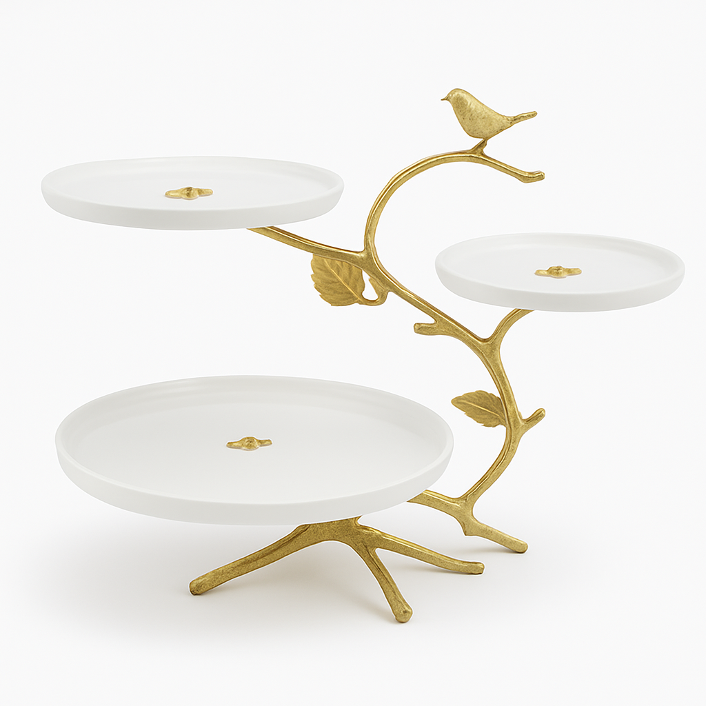 Elegant Gold 3-Tier Platter Stand