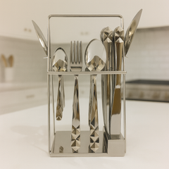 26-Piece ALPEN Cutlery Set – Diamond Pattern Stainless Steel Design