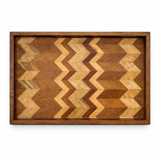 Wood Polish Serving Tray – 12.5 Inch | Handcrafted Wooden Display & Utility Tray